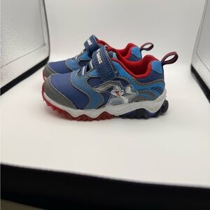 Kids Looney Tune Light Up  Blue and Red Character Sneakers